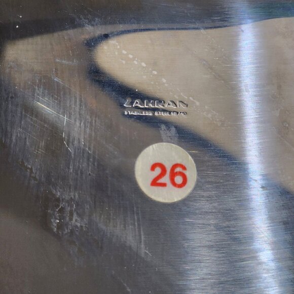 Zahran Stainless Steel 18/10 Serving Nesting Trays Gold Rim Rectangle Set of 3 - Picture 8 of 10